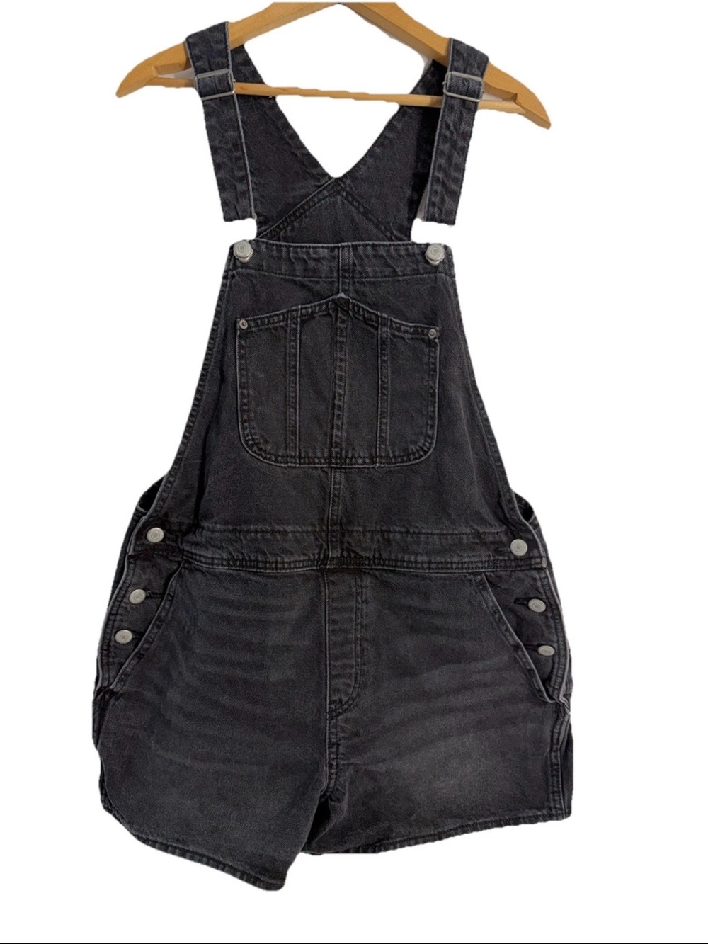 Old Navy Black Denim Short Overalls